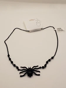 Claires Black Spider Necklace Halloween Gothic Cos Play - Picture 1 of 2