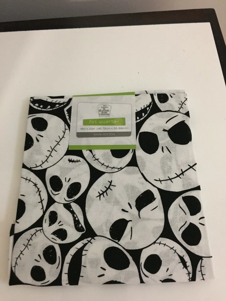 100 Cotton Fabric Disney Jack Nightmare Before Christmas 1 Fat Quarter 18x21"