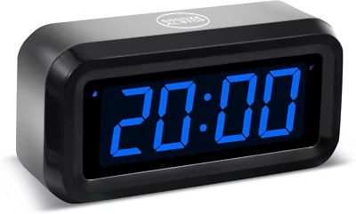 Digital Alarm Clock Battery Operated LED Display 12/24 Hour Snooze Black - Image 1 of 4