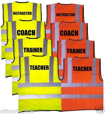 SUPERSOUCH HI VIS VEST Printe INSTRUCTOR COACH TRAINER TEACHER - print WAISTCOAT S - 4XL