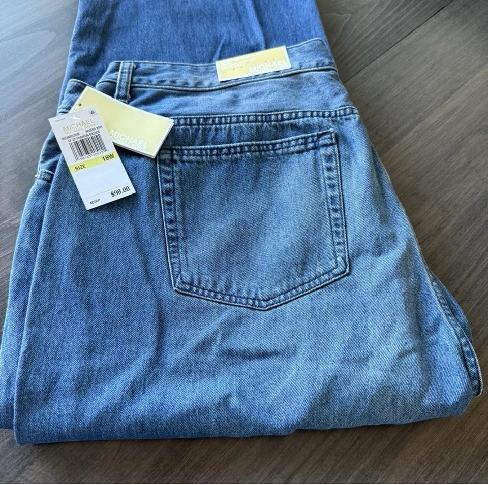 Pantalones de mezclilla para mujer MICHAEL Michael Kors Selma algodón azul ángel lavado 18W nuevos con etiquetas Foto 1 de 4