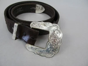 Montana Silver Smiths Silver Plate 42 Belt - Picture 1 of 2