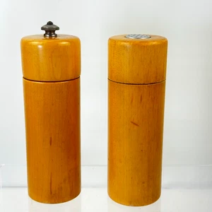 Vintage Peugeot Frankreich Massivholz Salz und Pfeffermühle/Streuer 6,5" hoch - Bild 1 von 11