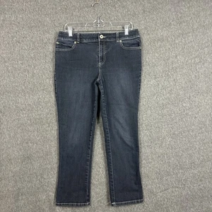 Chicos Platinum Jeans Womens 1 Medium Ultimate Fit Stretch Cropped Denim Pants - Picture 1 of 14