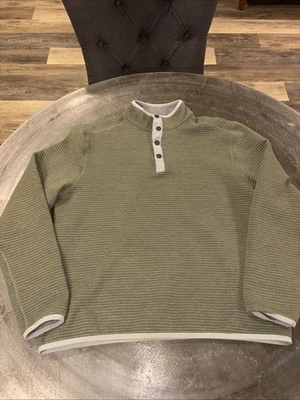 Suéter Southern Tide Masculino Médio Verde Cinza Rutland Reversível Urze Snap T - Imagem 1 de 4