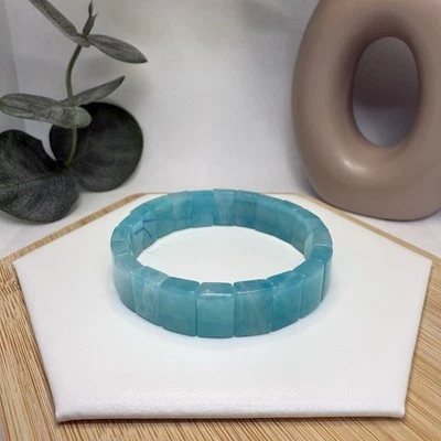 Brazalete suave de amazonita helada 12 mm Foto 1 de 3