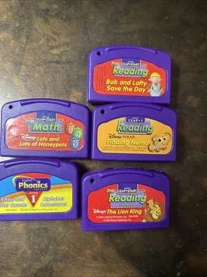 Lot Of 5 Leapfrog Leap Start Cartridges Lion King Finding Nemo Bob The Builder - Image 1 of 3