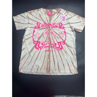 One Teaspoon NEW Tie Dye Graphic Mo Black T-Shirt Mind Frequencies Size XS - Image 1 of 4