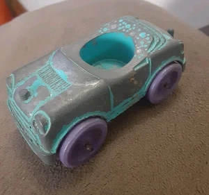 Vintage Aqua TootsieToy 1967 Blue Metal Little People Metal Car Purple Wheels - Picture 1 of 4