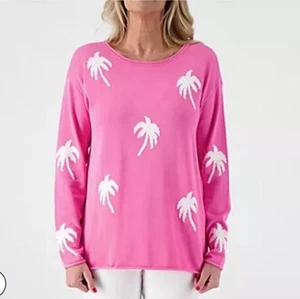 Suéter Belle Beach by Kim Gravel Palm Para Mujer Talla Grande Rosa Palmeras Usado en Excelente Condición - Imagen 1 de 9