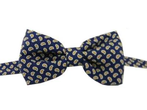 Papillon Hombre Mariposa Seda con Estampado Azul Arco Seda Clase Estilo Italy - Imagen 1 de 1
