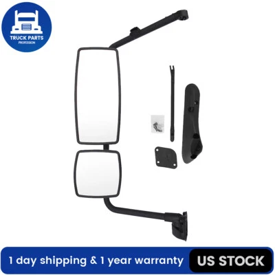 Chrome Door Mirror Assembly Driver Side LH For 2002-2018 International 4300 4200 — 第 1/4 张图片