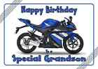 motor bike personalised A5 birthday card dad brother nephew grandson name age