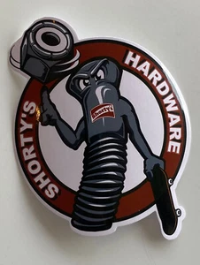 CUTE Nut and Bolt with Eyes & Skateboard SHORTY'S HARDWARE Sticker NOS 5.5 x 4 - Picture 1 of 4