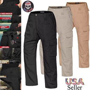 US Men Tactical Cargo Pants Regular fit Work Pants Outdoor Hiking Trousers - Picture 1 of 37