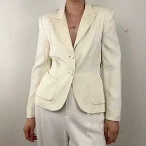 Ann Taylor off-white Cream Satin Blazer Bridal Blazer - Picture 1 of 9