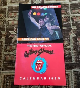 Vtg Rolling Stones 1985 Calendar And 1981 Tour Book Lot - Picture 1 of 11