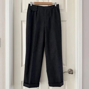 Ralph Lauren Women’s Vintage Wool High Rise Wide Leg Trouser Pants Gray Size 8 - Picture 1 of 9