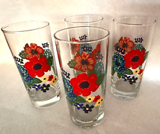 Pioneer Women Dahlias Floral Beverage Glasses Tumblers 16 oz Set of 4