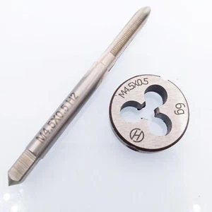 HSS M4.5 x 0.5mm Plug Tap & M4.5 x 0.5mm Die CNC Metric Taper Thread Right Hand - Picture 1 of 7
