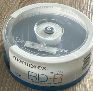 Memorex Blu-Ray BD-R 6 x 25 GB Paquete de 15 Capa Única *NUEVO Y SELLADO* - Imagen 1 de 1