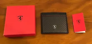 Genuine Ferrari Scuderia carbon fibre & leather wallet card holder new boxed F1 - Picture 1 of 5