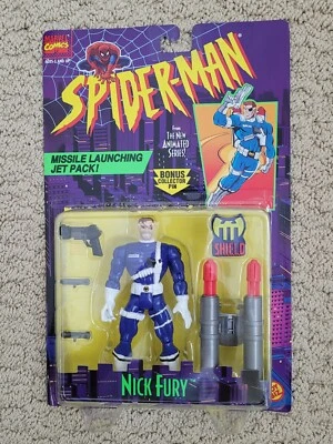 1995 Toy Biz Spider-Man Animated Series Nick Fury Buy More Save Shipping READ - Image 1 of 2