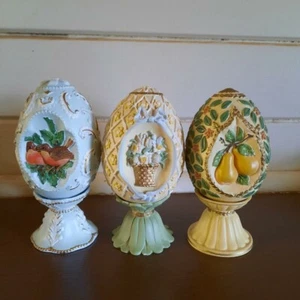3 X Seasons Tresures Collectable Eggs Ornaments X 3 Set - Picture 1 of 4