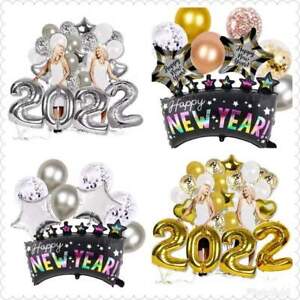 New Year Foil Balloons Kit Party 2022 Newyear Supersize Silver Gold Christmas 