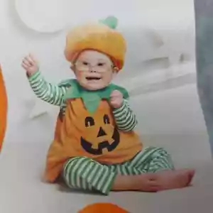 Pumpkin Costume 0 3 6 Months Infant Plush Embroidered Pullover Hat Leggings Top - Picture 1 of 6