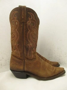 TONY LAMA Women 8 B Boots Americana Navajo Brown Leather Western Snip Toe 7908L - Picture 1 of 11