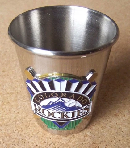 Colorado Rockies metal shotglass shot glass with metal emblem Cover