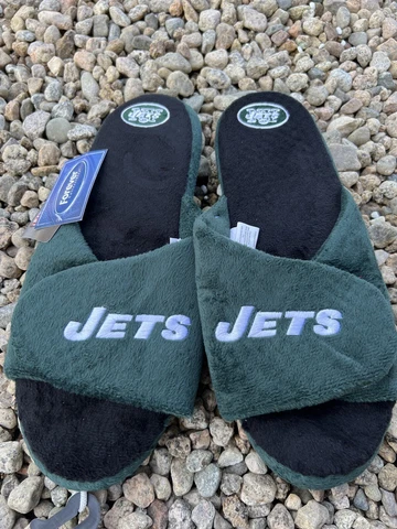 New York Jets NFL Plush open toe slippers mens size Xl foco Cover