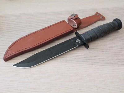 TATTVA TACTICAL 12' Combat Knife USMC Style Tactical Marines Bowie 7" Blade Stealth Black Swat