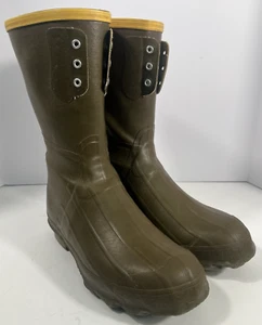 VTG LaCrosse Green Rubber Boots Hunting Outdoorsman Men’s 10 Mud Rain Lace USA - Picture 1 of 8
