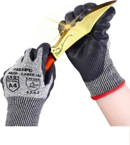 CUT RESISTANT LEVEL 5 WORK KNIFE SAFETY GLOVES GRIP PROTECTION NON SLIP ALL SIZE - Picture 1 of 6