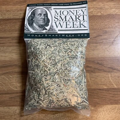 Money Smart Shredded Bills Federal Reserve Bank Approx $364 Gag Gift Stocking St - Image 1 of 3
