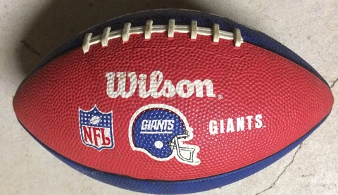 Rare Used 1980s Inflatable Rubber New York Giants NFL Wilson Football Cover