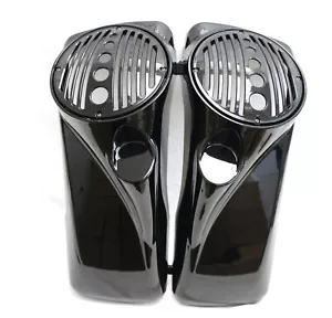 Tapas de altavoz Vivid negras de 8" con puerto de tweeter para modelos Harley Touring 1994-2013 - Imagen 1 de 12
