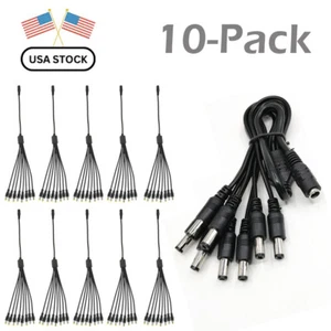 10* 5.5X2.1mm Female to Male 1:8 Splitter Cable DC Power Supply for CCTV camera - Picture 1 of 3