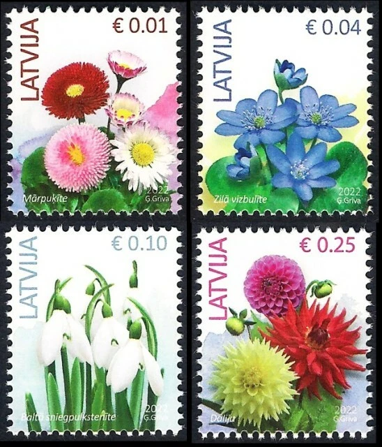 Latvia 2022 (Reprint) Definitive - Flowers - Image 1 of 1