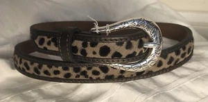 BRIGHTON Women' s Leather Belt Soft Faux Leopard Print Thin Size M (34-38") - Picture 1 of 2