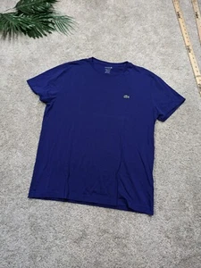 Lacoste Shirt Mens XL 6 Extra Large Navy Blue Regular Fit Crew Neck Cotton - Picture 1 of 6