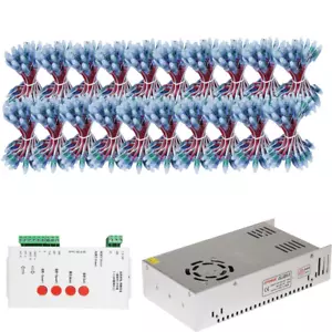 1000PC 12MM WS2811 Full-Color Led Pixel Module+T-1000S Controller+5V 60A Adapter - Picture 1 of 6