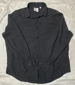 Baird McNutt Murano 100% Linen Black Collared Button Up Men X-Large - Picture 1 of 5