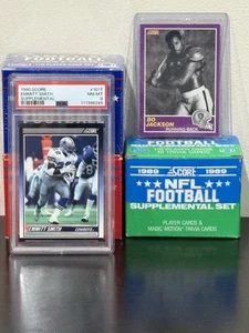1990 PSA 8 #101T Emmitt Smith w/1990 Score set & 1989 & 1991 Score Traded sets - Picture 1 of 2