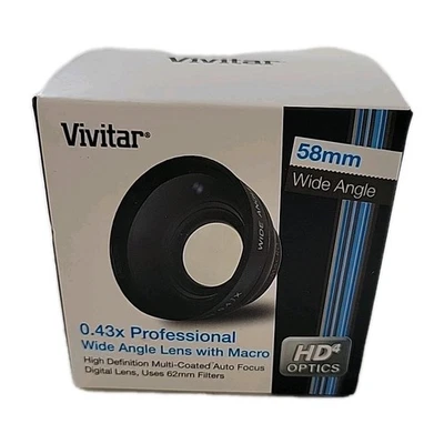 58mm WIDE ANGLE MACRO LENS FOR Canon EOS T3I T4I EF-S 18-55mm f/3.5-5.6 IS STM - Image 1 of 4