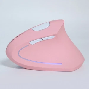 Pink Vertical Mouse USB Wireless Office Gaming Rechargeable Computer Access TU - Picture 1 of 24