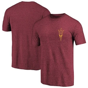 Para hombres Jaspeado Granate Arizona State Sun Devils Pecho Izquierdo Envejecido Tri-Mezcla - Imagen 1 de 3