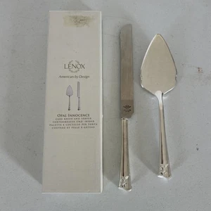 Lenox Opal Innocence Cake Knife and Server With Box Beautiful!! - Picture 1 of 10